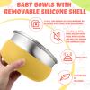 Nuogo 8 Pcs 304 Stainless Steel Baby Bowls with Removable Silicone Shell Toddler Bowls Kids Anti Scald Snack Container for Food Feeding, Dishwasher Safe (Bright Color) view 4