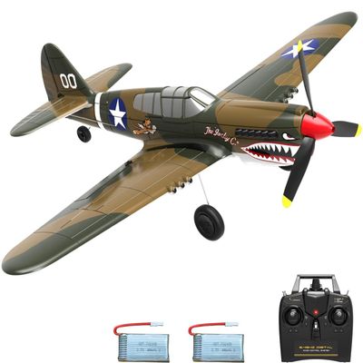 Xiangtat RC Plane for Beginners, 4CH WWII RC Airplane P40 Warhawk with Aileron, 2.4Ghz Remote Control Plane with Xpilot Self Righting&One Key Aerobatic, Gifts for Adults (761-13 RTF)