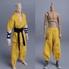 1/12 Scale Male Clothes,Martial Monk Combat Suit Men's Coat Pant Belt Clothing for 6inch Male Soldier Action Figure (Yellow) view 2