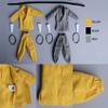 1/12 Scale Male Clothes,Martial Monk Combat Suit Men's Coat Pant Belt Clothing for 6inch Male Soldier Action Figure (Yellow) view 4