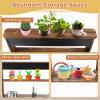 DORTALA Mud Kitchen, Fir Wood Outdoor Play Kitchen with Stoves, Sink & Faucet, Blackboard, Storage Shelf, Kids Kitchen Playset, Mud Kitchen for Kids Outdoor view 4