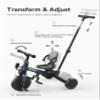 besrey 4 in 1 Toddler Bike, Toddler Tricycle for 1-3 Year Old, Trike with Push Handle, Backrest and Safety Belt, Birthday Gifts and Toys for Boys and Girls, Balance Bike view 4
