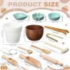 Tiangrid 14pcs Sensory Bin Tool Sensory Tools for Boys and Girls Fine Motor Skill Toys Wooden Tong Spoons Bowls Plate Hammer Magnifying Glass and Rolling Pin for Transfer Work and Fine Motor Learning view 2