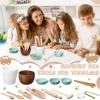 Tiangrid 14pcs Sensory Bin Tool Sensory Tools for Boys and Girls Fine Motor Skill Toys Wooden Tong Spoons Bowls Plate Hammer Magnifying Glass and Rolling Pin for Transfer Work and Fine Motor Learning view 4