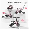 besrey 4 in 1 Toddler Bike, Toddler Tricycle for 1-3 Year Old, Trike with Push Handle, Backrest and Safety Belt, Birthday Gifts and Toys for Boys and Girls, Balance Bike view 2