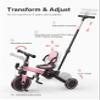 besrey 4 in 1 Toddler Bike, Toddler Tricycle for 1-3 Year Old, Trike with Push Handle, Backrest and Safety Belt, Birthday Gifts and Toys for Boys and Girls, Balance Bike view 4