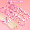 128 PCS Hot Pink Party Favors Decorations ,Princess Birthday Supplies Bracelet Stickers Pin Stamp Bubble Wand Gifts Stuffers for Girls Kids view 2