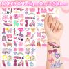 128 PCS Hot Pink Party Favors Decorations ,Princess Birthday Supplies Bracelet Stickers Pin Stamp Bubble Wand Gifts Stuffers for Girls Kids view 3