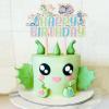 CORNER LACE Dragon Happy Birthday Wooden Cake Topper, Fantasy Dragon Cake Pick Magical Cake Stick for Boys Girls Birthday Party Supplies view 2