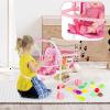 deAO Kids Shopping Cart Play Set,Pretend Food and Shop Accessories, 2 in 1 Kids Grocery Trolley with Front Doll Seat Carrier(Doll not Included) view 3