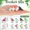 16 Pcs Miniature Bird Figurines - Mini Resin Birds Decorative for Dollhouse, Crafts & Garden view 2
