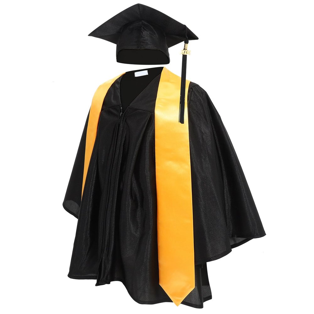 Abaodam Graduation Cap and Gown Set Kids Preschool Kindergarten Graduation Outfit Blue Cap Cotton Material