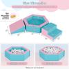 TOLEAD Foam Climbing Blocks for Girls Toddlers,Pink Soft Play Set Ball Pit,Climb & Crawl Foam Playset for Kids, Toddler Climber Indoor with Pad,Easy to Clean view 4