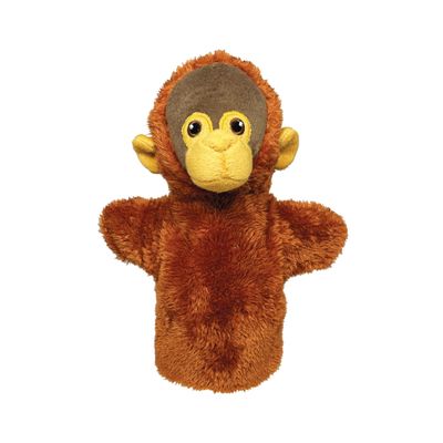 EcoBuddiez Hand Puppet - Orangutan from Deluxebase. Plush Animal Puppets for Kids Made from Recycled Plastic Bottles, Eco-Friendly Toys for Pretend Play, Gifts and Creative Playtime.