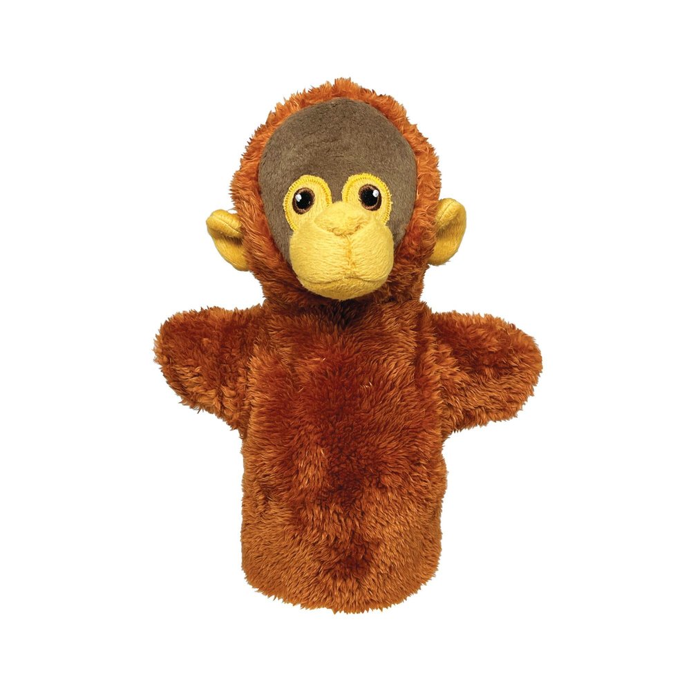 EcoBuddiez Hand Puppet - Orangutan from Deluxebase. Plush Animal Puppets for Kids Made from Recycled Plastic Bottles, Eco-Friendly Toys for Pretend Play, Gifts and Creative Playtime.