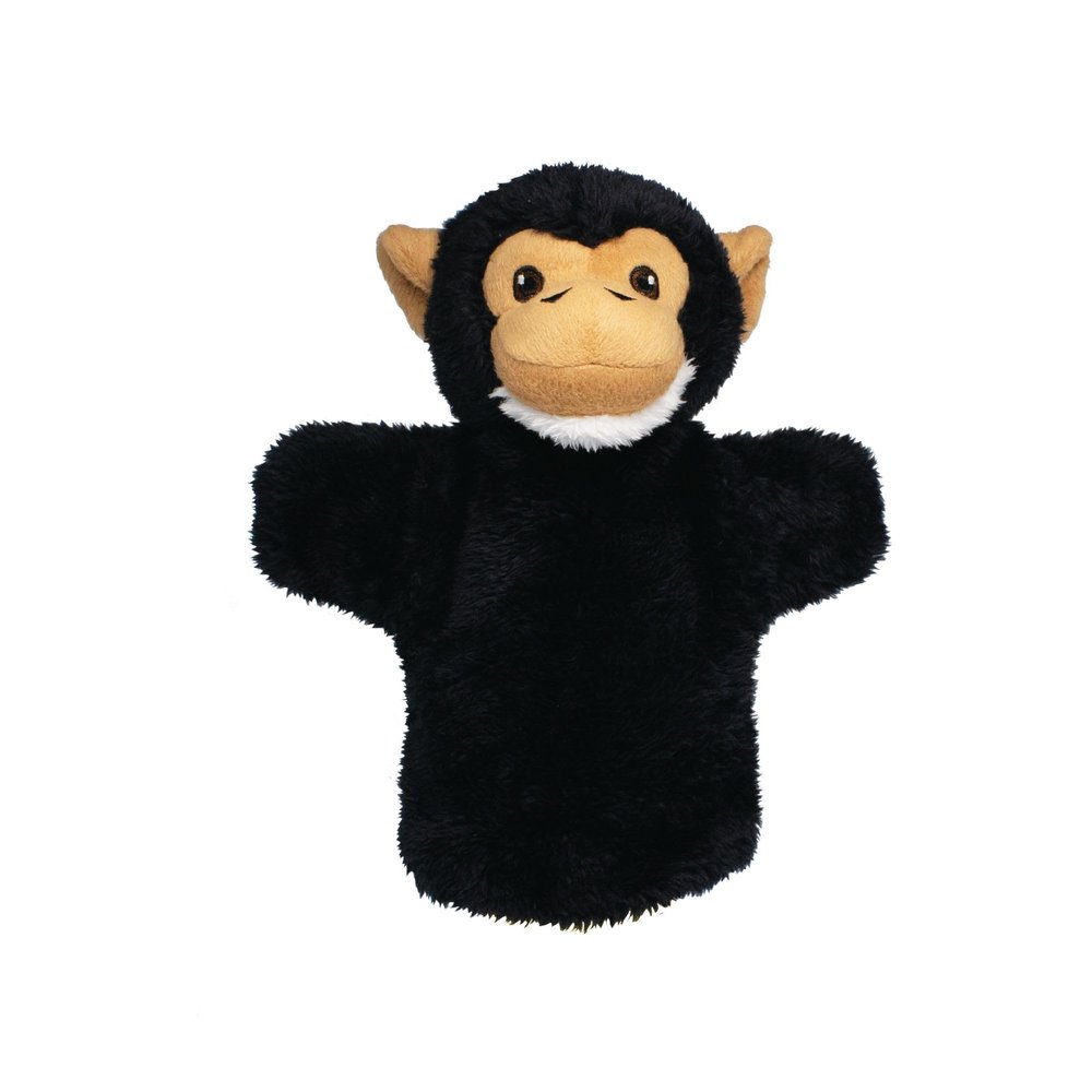 EcoBuddiez Hand Puppet - Chimp from Deluxebase. Plush Animal Puppets for Kids Made from Recycled Plastic Bottles, Eco-Friendly Toys for Pretend Play, Gifts and Creative Playtime.