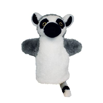 EcoBuddiez Hand Puppet - Ring-Tailed Lemur from Deluxebase. Plush Animal Puppets for Kids Made from Recycled Plastic Bottles, Eco-Friendly Toys for Pretend Play, Gifts and Creative Playtime.