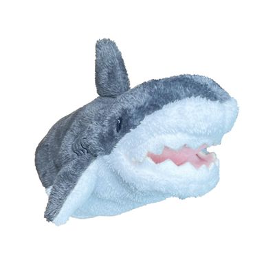 EcoBuddiez Hand Puppet - Great White Shark from Deluxebase. Plush Animal Puppets for Kids Made from Recycled Plastic Bottles, Eco-Friendly Toys for Pretend Play, Gifts and Creative Playtime.