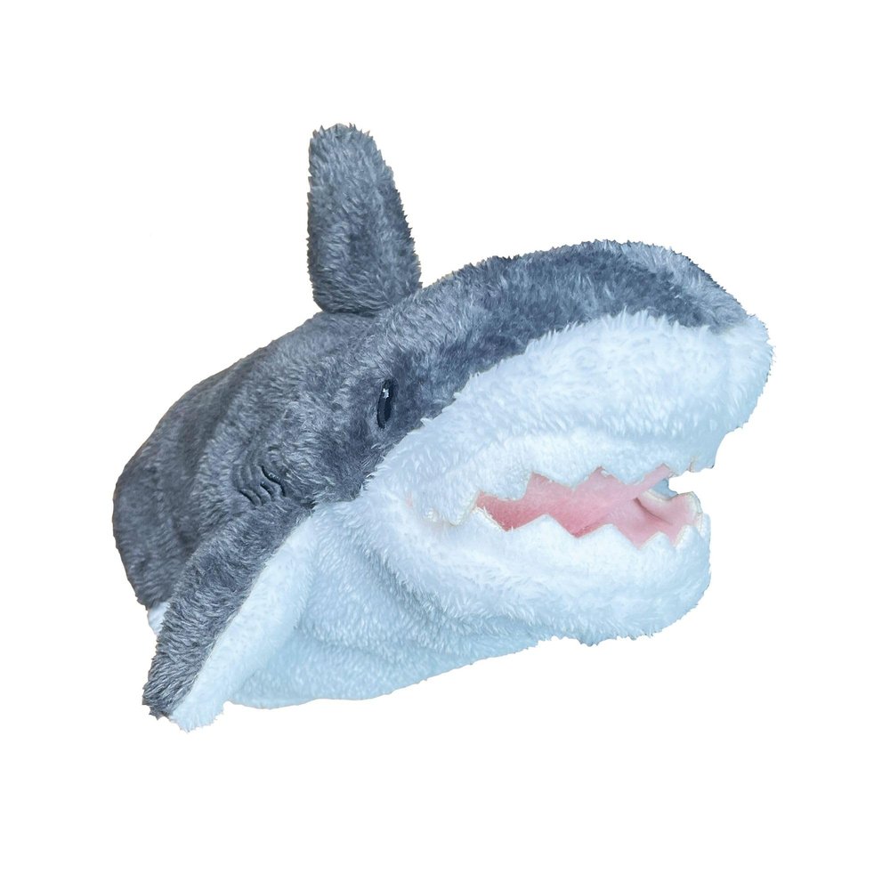 EcoBuddiez Hand Puppet - Great White Shark from Deluxebase. Plush Animal Puppets for Kids Made from Recycled Plastic Bottles, Eco-Friendly Toys for Pretend Play, Gifts and Creative Playtime.