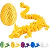 3D Printed Dragon Egg with Dragon Inside,12 Inch 3D Printed Dragon Egg Fidget ToyHome Office Decor Executive Desk Toys for Autism/ADHD (Silk Gold) view 1