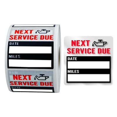 100Pcs/Roll Oil Change Reminder Stickers Automotive Maintenance Service Reminder Car Window Adhesive Labels Low-Tack Windshield Stickers Automotive Maintenance Service Reminder Labels