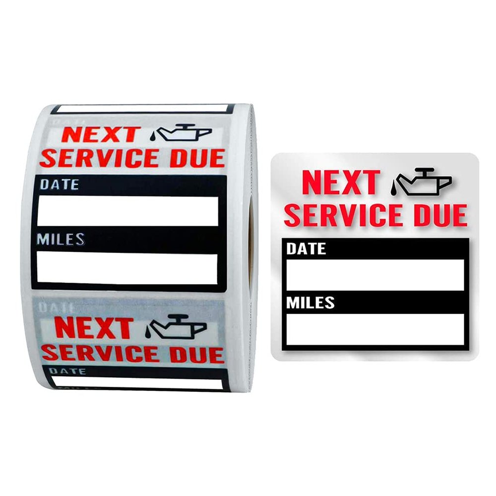 100Pcs/Roll Oil Change Reminder Stickers Automotive Maintenance Service Reminder Car Window Adhesive Labels Low-Tack Windshield Stickers Automotive Maintenance Service Reminder Labels