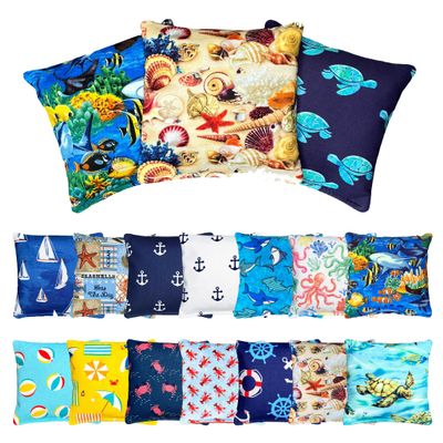 Beach Life Cornhole Bags (4 Pack) (Beach House)