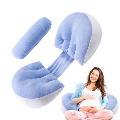 ToysCentral Basics 1 Pc Side Sleeper Pregnancy Pillow- Belly Support Pillow, Pregnancy Support Pillow | Pregnancy Maternity Pillow with Reduces Pressure, Maternity Belly Support Pillow for Pregnant Women, Blue