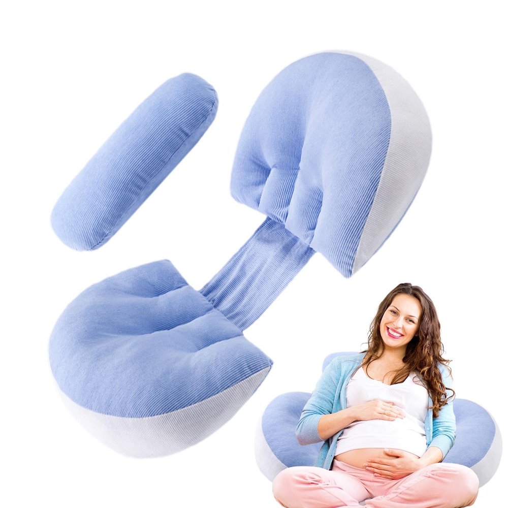 ToysCentral Basics 1 Pc Side Sleeper Pregnancy Pillow- Belly Support Pillow, Pregnancy Support Pillow | Pregnancy Maternity Pillow with Reduces Pressure, Maternity Belly Support Pillow for Pregnant Women, Blue