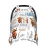 Personalized Highland Cow Carseat Cover for Baby Custom Name Car Seat Canopy for Newborn Baby Boys Girls 2 in 1 Mom Nursing Breastfeeding Covers Minky Baby Carrier Stroller Covers view 1