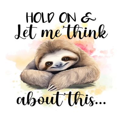 Funny Sloth Fabric Panel for Quilting, Crafting, Sewing, Quilt Block, Craft Fabric FQ749615 (8x8 inches)