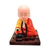 ToysCentral Basics Little Monk Figurine Solar - Solar Powered Buddha Shaking, Solar Powered Shaking Head Monk Toy | Little Monk Figurine Solar Head Toys, Chinese Little Buddha Monk Statue for Car Dashboard view 1
