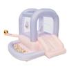 Bounceland Mini Bouncer Cotton Candy with Ball Pit, 6ft L x 6ft W x 4.6ft H inflated Size, UL Blower Included, 30 Pastel Plastic Balls, Trendy Bouncer for Kids view 1