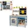 HONEY JOY Mud Kitchen, 2 In 1 Outdoor Play Kitchen for Toddlers & Grocery Store Pretend Play, Water Tank & Sink, Blackboard, Storage Bag & Basket, Double Side Wood Mud Table for Kids (With Blackboard) view 1