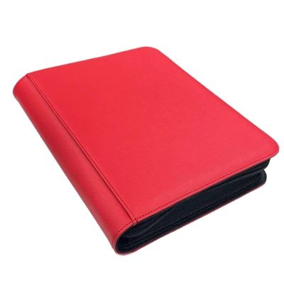 CCERQWZ 900 Pockets Card Binder Sleeves with Zipper, Double Sided Pockets Card Holder Carry Card Case for Basketball, PKM Baseball, Soccer, Rugby and More Card Storage (Color : Liene red)