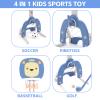 Ark miido 4-in-1 Basketball Hoop for Kids Toddler Sports Activity Center Height Adjustment with Football/Soccer Goal, Golf Game, and Ring Toss Indoor and Outdoor Play Set for Boys and Girls (Blue) view 2