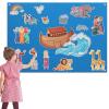 HunnmingRe Noah's Ark Felt Board Bible Stories Set Flannel Felt Board for Girls Boys Noah's Ark Craft Toy Pieces Bible Puzzles for Baptism School Class Home Activities view 1