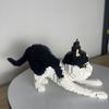 alltogetho Cow Cat Model Micro Mini Building Block Toys Sets: Enjoy Layered Black-and-White Patterns with The Dynamic Running Pose view 2