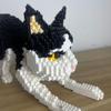 alltogetho Cow Cat Model Micro Mini Building Block Toys Sets: Enjoy Layered Black-and-White Patterns with The Dynamic Running Pose view 3
