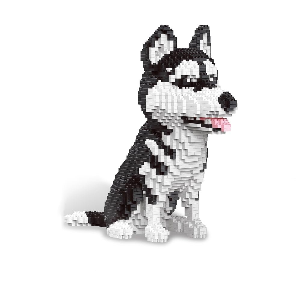 alltogetho 9inch Hight Husky Dog Model Micro Mini Building Blocks Set: A Fun Gift & Educational Recreational Toy for Pet Lovers