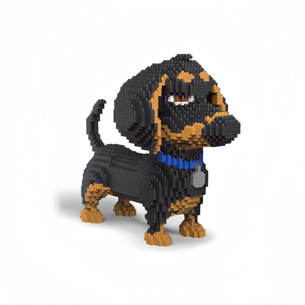 alltogetho Celebrate Your Love for Dogs with a 9inch Long Dachshund Model Micro Mini Building Blocks Set - an Educational & Recreational Toys