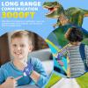 Dinosaur Walkie Talkies for Kids 2 Pack Camping Gear T-Rex Outdoor Toys for Boys Age 3-12 Year Old 3 Channel Long Range Birthday Gifts Easter Christmas Stocking Stuffers Yard Outdoor Games (Blue) view 2