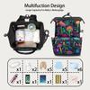 Skonsati Diaper Backpack for Moms Multicolor Mushroom Baby Bag Large Diaper Tote Bags Nappy Bag Waterproof Travel Essentials with Stroller Straps view 3