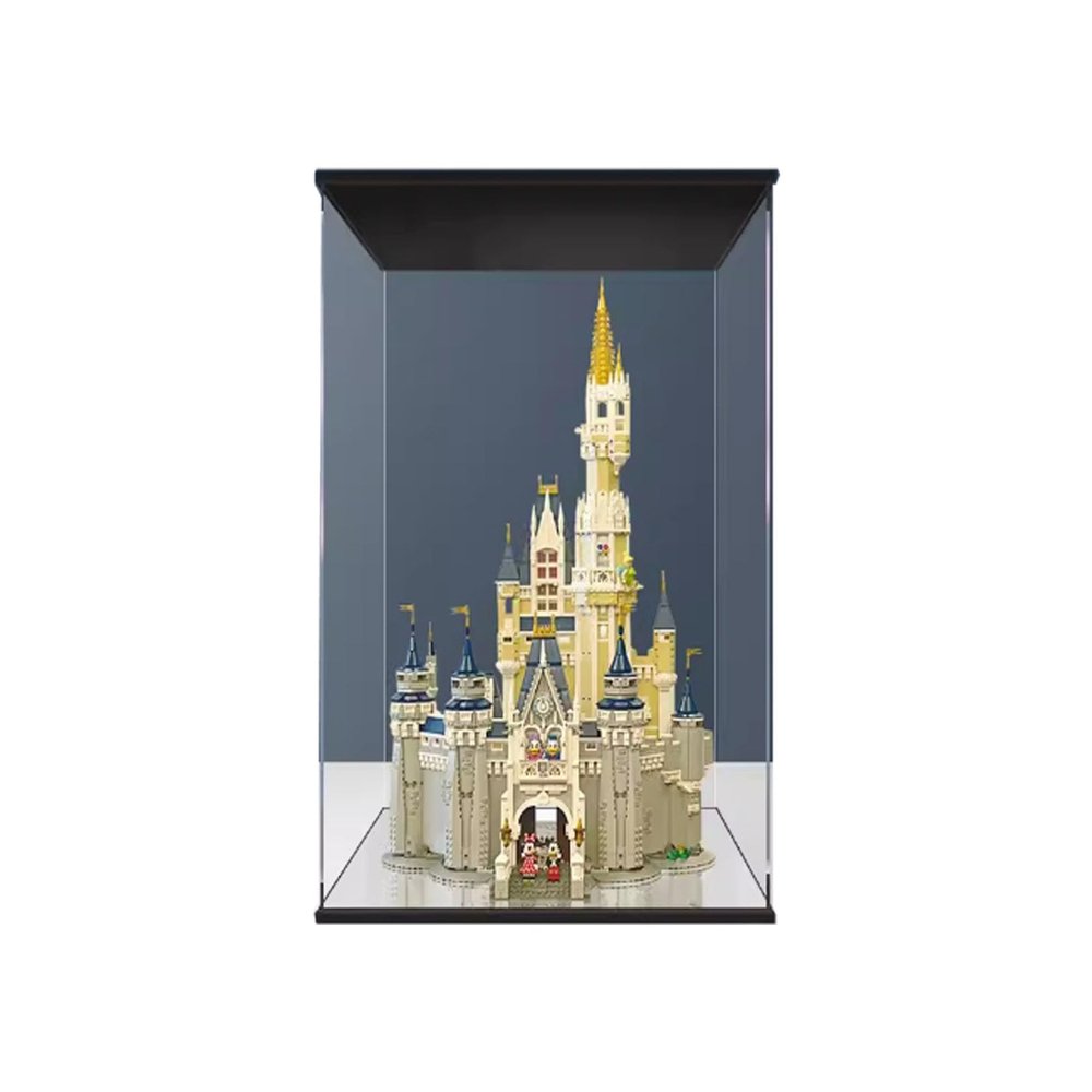 HAIWENFEIQI Acrylic Display Case for LegoCastle Blocks 71040Compatible LegoModel Gift Storage Display (Model not Included) (Top and Bottom with Cover and Door)