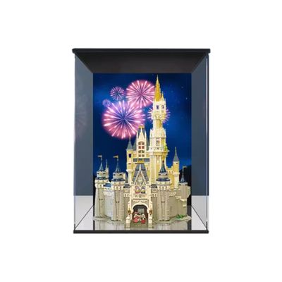 Acrylic Display Case for LegoCastle Blocks 71040Compatible LegoModel Gift Storage Display (Model not Included) (Top Cover and Door Pattern)