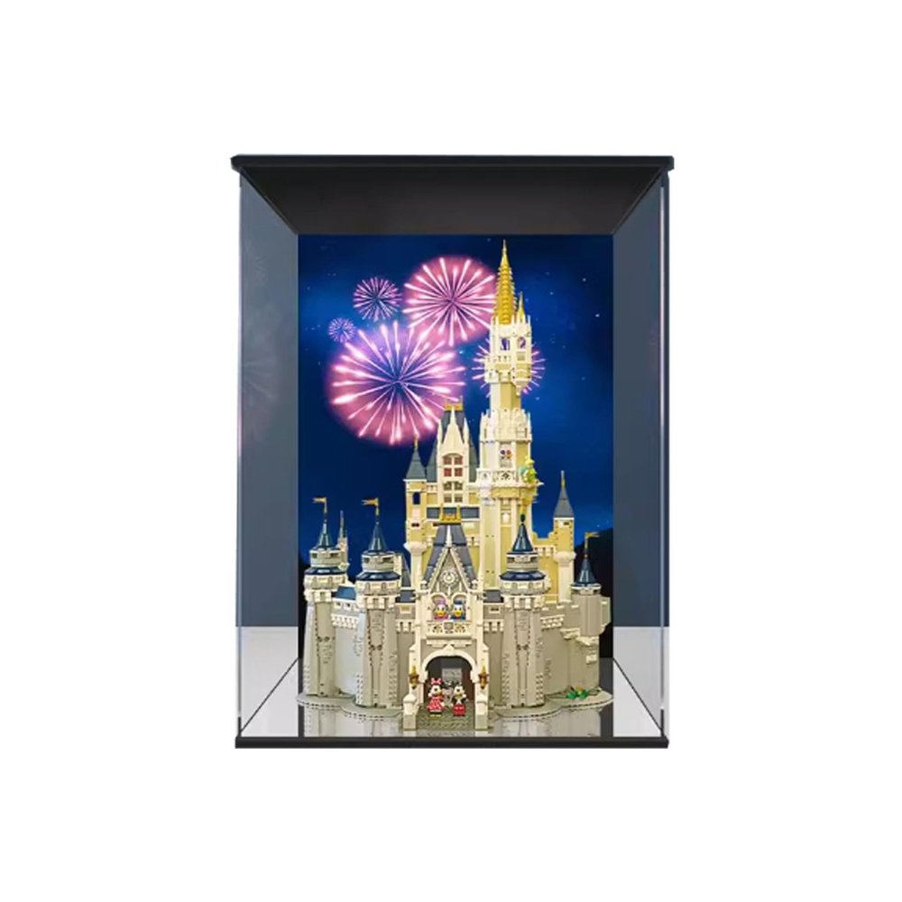 Acrylic Display Case for LegoCastle Blocks 71040Compatible LegoModel Gift Storage Display (Model not Included) (Top Cover and Door Pattern)