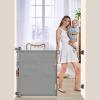 55 inch Retractable Baby Gates, EZIGO Extra Wide Baby Gate for Large Opening Extra Long Mesh Gate for Kids or Pet Dog Gate Child Safety Gate for Stairs Hallways Doorway Indoor Outdoor, Gray view 1