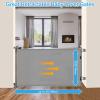 55 inch Retractable Baby Gates, EZIGO Extra Wide Baby Gate for Large Opening Extra Long Mesh Gate for Kids or Pet Dog Gate Child Safety Gate for Stairs Hallways Doorway Indoor Outdoor, Gray view 2