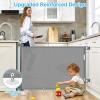 55 inch Retractable Baby Gates, EZIGO Extra Wide Baby Gate for Large Opening Extra Long Mesh Gate for Kids or Pet Dog Gate Child Safety Gate for Stairs Hallways Doorway Indoor Outdoor, Gray view 3