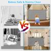 55 inch Retractable Baby Gates, EZIGO Extra Wide Baby Gate for Large Opening Extra Long Mesh Gate for Kids or Pet Dog Gate Child Safety Gate for Stairs Hallways Doorway Indoor Outdoor, Gray view 4